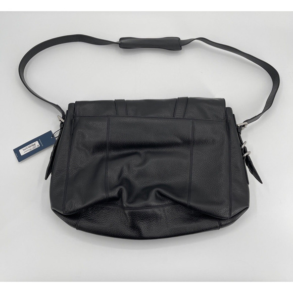Cole Haan Messenger‎ Bag Black Pebble Leather CHRM11002 Storage Cover - Picture 5 of 10
